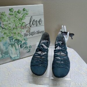 JAMBU El Dorado All Terrain Navy Blue Lace-up Closed Toe Sandals Sz 8.5